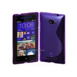 Housse etui coque silicone gel mauve pour windows phone 8s by htc + film ecran
