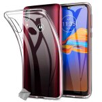 Housse etui coque silicone gel motorola moto e6 plus + film ecran - transparent tpu