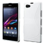 Housse etui pochette coque s silicone gel blanc pour sony xperia z1 compact d5503