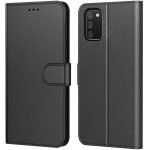 Housse galaxy a02s etui coque simili cuir samsung rabat noir
