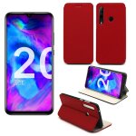 Housse huawei honor 20 rouge - etui coque huawei honor 20 protection antichoc � rabat smartphone 2019 ...