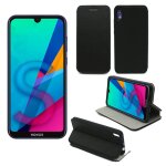 Housse huawei y5 2019 noire - etui coque huawei y5 2019 protection antichoc � rabat smartphone 2019 - ...