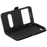 Housse iphone se 2022 / 2020 et 8 / 7 etui double fen�tre coque silicone - noir