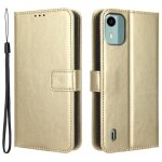 Housse pour nokia c12 / c12 pro / c12 plus - etui coque pochette portefeuille + film ecran - or