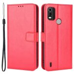 Housse pour nokia c21 plus - etui coque pochette portefeuille + verre trempe - rouge