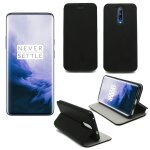 Housse one plus 7 pro noire - etui coque oneplus 7 pro protection antichoc � rabat smartphone 2019 - ...