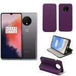 Housse one plus 7t violette - etui violet coque oneplus 7t protection antichoc a rabat smartphone 2019 ...