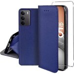 Housse pour realme 14x 5g / realme c75 - etui coque pochette portefeuille + film ecran - bleu magnet