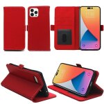 Housse rouge pour apple iphone 15 plus (iphone 15 + ) 5g 6, 7 pouces etui de protection portefeuille ...