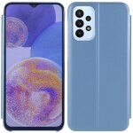 Housse pour samsung galaxy a23 4g / 5g - etui coque portefeuille clear view + film ecran - bleu