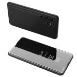 Housse pour samsung galaxy s24 ultra 5g - etui coque portefeuille clear view miroir + verre trempe - ...