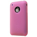 Housse silicone ondes rose pour iphone 3g 3gs