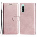 Housse pour sony xperia 10 iv 5g - etui coque pochette portefeuille + film ecran - rose