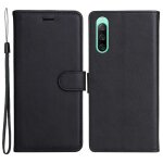 Housse pour sony xperia 10 iv 5g - etui coque pochette portefeuille + verre trempe - noir
