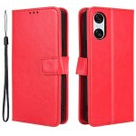 Housse pour sony xperia 10 vi - etui coque pochette portefeuille + film ecran - rouge