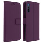 Housse sony xperia l4 etui folio porte carte support vido - violet