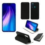 Housse xiaomi redmi note 8t noire avec fonction stand - etui coque noir protection antichoc � rabat smartphone ...