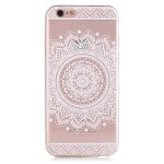 Hq - cloud� coque etui transparent en tpu silicone pour apple iphone 5c en blanc transparent motif mandala ...