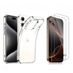 Hqselection� coque pour iphone 16 pro (6, 3 pouces) transparente silicone en gel tpu souple + 2 verre ...