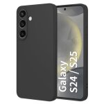 Hqselection� coque mat noir pour samsung galaxy s25 5g, etui housse arri�re souple en tpu silicone