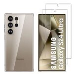 Hqselection� coque pour samsung galaxy s24 ultra 5g transparente silicone en gel tpu souple + 2 verre ...