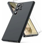 Hqselection� coque silicone noir mat pour samsung galaxy s24 ultra 5g + 2 verre tremp� film protection ...