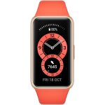 Huawei band 6 - or - tracker d'activit�s avec bracelet - silicone - lever de soleil ambre - affichage ...