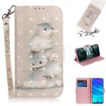 Huawei p smart (2019) coque, saturcase beau 3d pu cuir magn�tique flip portefeuille support porte - carte ...