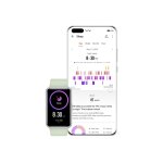 Huawei watch fit - argent - montre connecte avec bracelet - silicone - vert menthe - taille du poignet ...