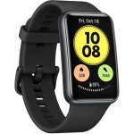 Huawei watch fit new - noir - montre intelligente avec bracelet - silicone - noir - taille du poignet ...