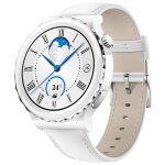 Huawei watch gt 3 pro - 43 mm - c�ramique blanche - montre intelligente avec bracelet - cuir - blanc ...