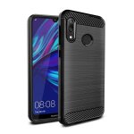 Huawei y7 2019 4g - coque protection arrire noire carbone smartphone ultimkaz pour huawei y7 2019 smartphone ...