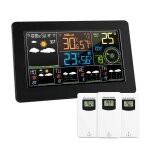 Hygromtre horloge numrique, station mto, wifi avec 3 capteurs, montre murale, baromtre sans fil, ...