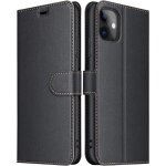 Iphone 11 case, premium wallet case leather cover compatible with apple iphone 11 (black)