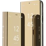 Iphone 13 pro max miroir housse coque etui a rabat, mirror smart view standing 360 protecteur etui coque ...