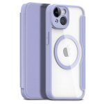 Iphone 14 etui folio dux ducis skin x pro compatible magsafe fermeture magn�tique (mauve)