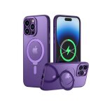Pour iphone 14 pro coque de tlphone magntique housse antichoc violet