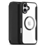 Iphone 16 plus - etui folio dux ducis skin x pro compatible magsafe fermeture magntique (noir)