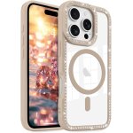 Pour iphone 16 pro max coque brillante transparente housse cellulaire brillant diamant strass pour femme ...