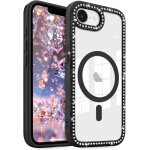 Pour iphone 16e coque brillante transparente housse cellulaire brillant diamant strass pour femme fille ...