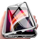 Iphone se 2020 coque, verre tremp� plein �cran magn�tique m�tal 360 degres full body coque pour iphone ...