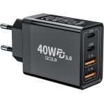 Iphone charger, 40w 4 - port usb c charger, usbc plug multiple fast charger, dual type c adapter + qc ... Iphone charger, 40w 4 - port usb c charger, usbc plug multiple fast charger, dual type c adapter + qc ...