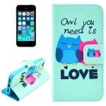 Iphone 5 / 5s coque housse cuir pu hiboux