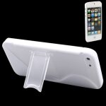 Iphone 5 / 5s : coque housse de protection silicone gel transparente et blanc � s line � avec support ...
