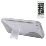 Iphone 5 / 5s : coque housse de protection silicone gel transparente et gris � s line � avec support ...