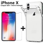 Pour iphone x / xs coque + verre tremp