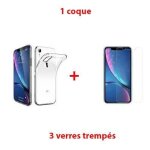 Pour iphone xr - 3 verres trempes protection ecran vitre coque incassable [wxd626]