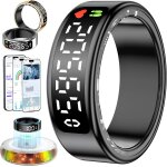 Jexnovashop - 2025 bague connect�e homme femme, smart ring avec ecran led, trackers d'activit� avec android ...
