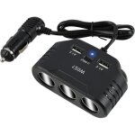Jgd - 120w adaptateur prise allume cigare 12v 24v, multiprise usb voiture avec 3 prises et port type ...