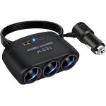 Jgd - 120w prise allume cigare 12v 24v, adaptateur avec 3 prises allume - cigare 1 usb - a port 1 type ...
